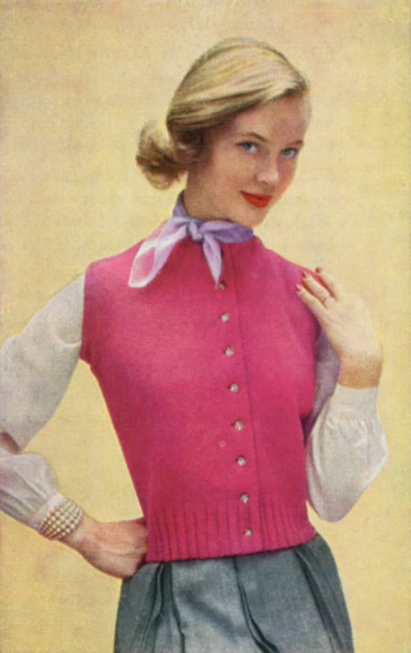 Ladies' Fitted Classic Cardigan with Variations - Image 2